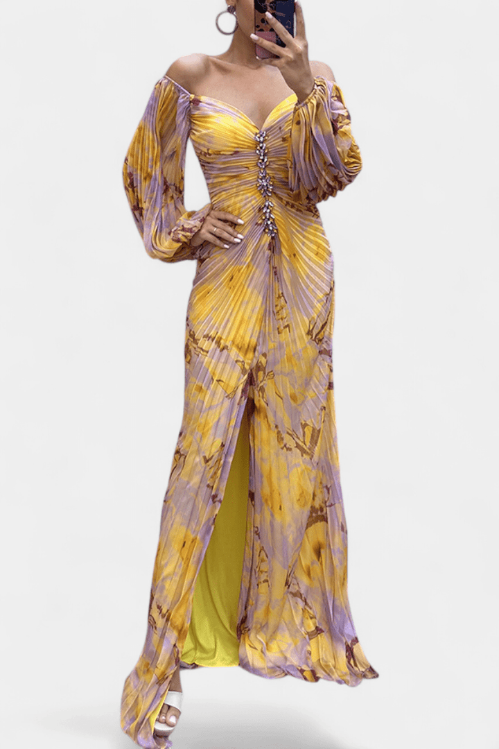 Kirstine | vestito maxy plissettato