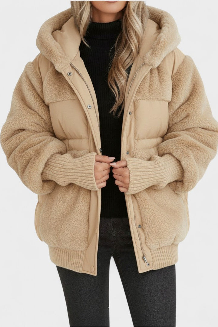 Lena | giacca in piuma di lusso con cappuccio