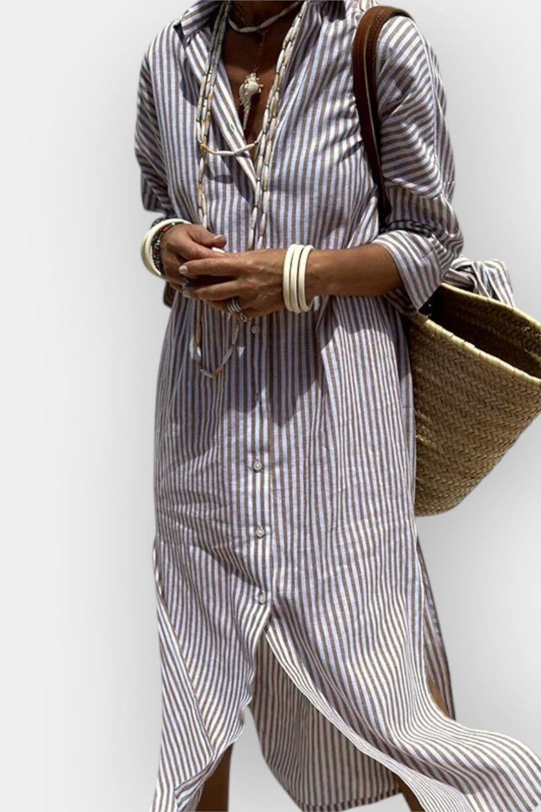 Luna | abito camicia a righe