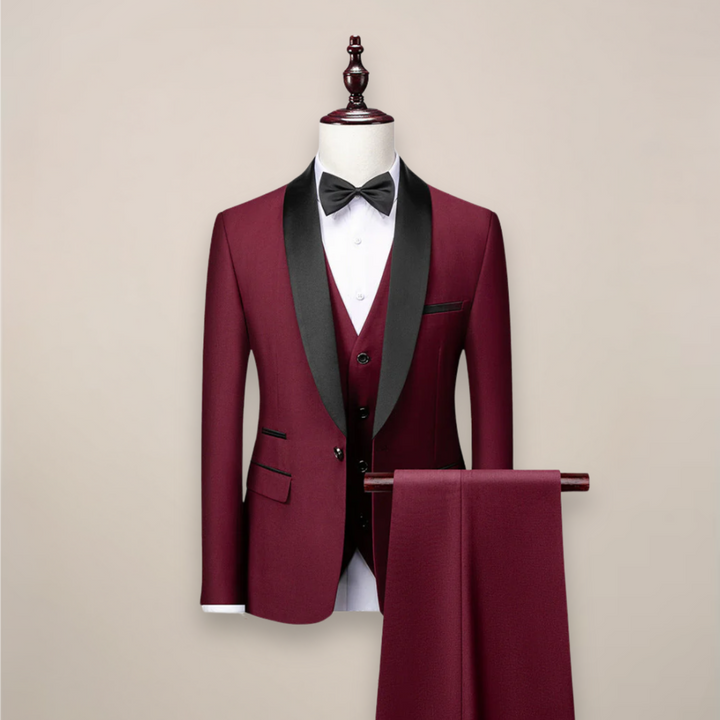 Smoking uomo tre pezzi con revers a scialle – Leone