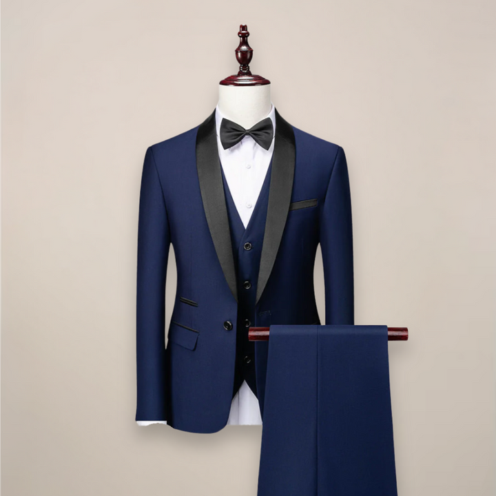 Smoking uomo tre pezzi con revers a scialle – Leone