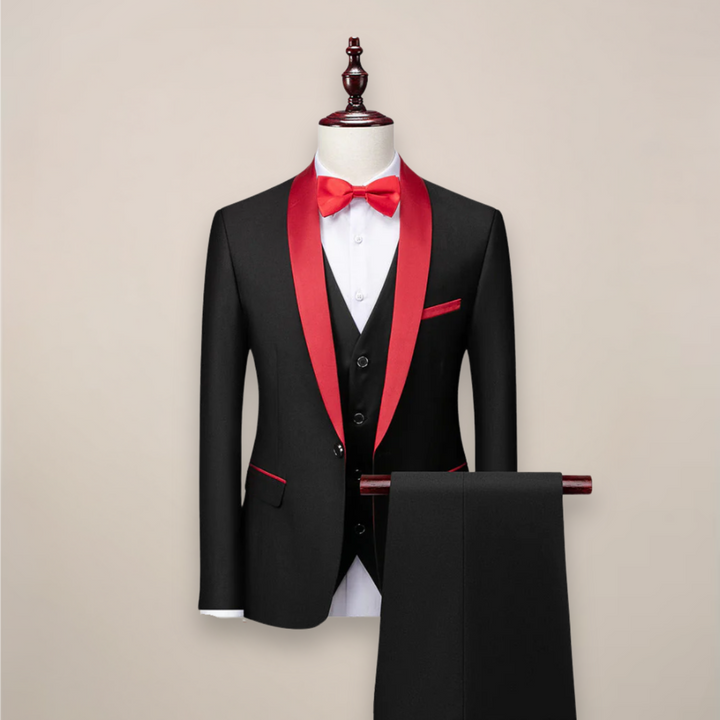 Smoking uomo tre pezzi con revers a scialle – Leone