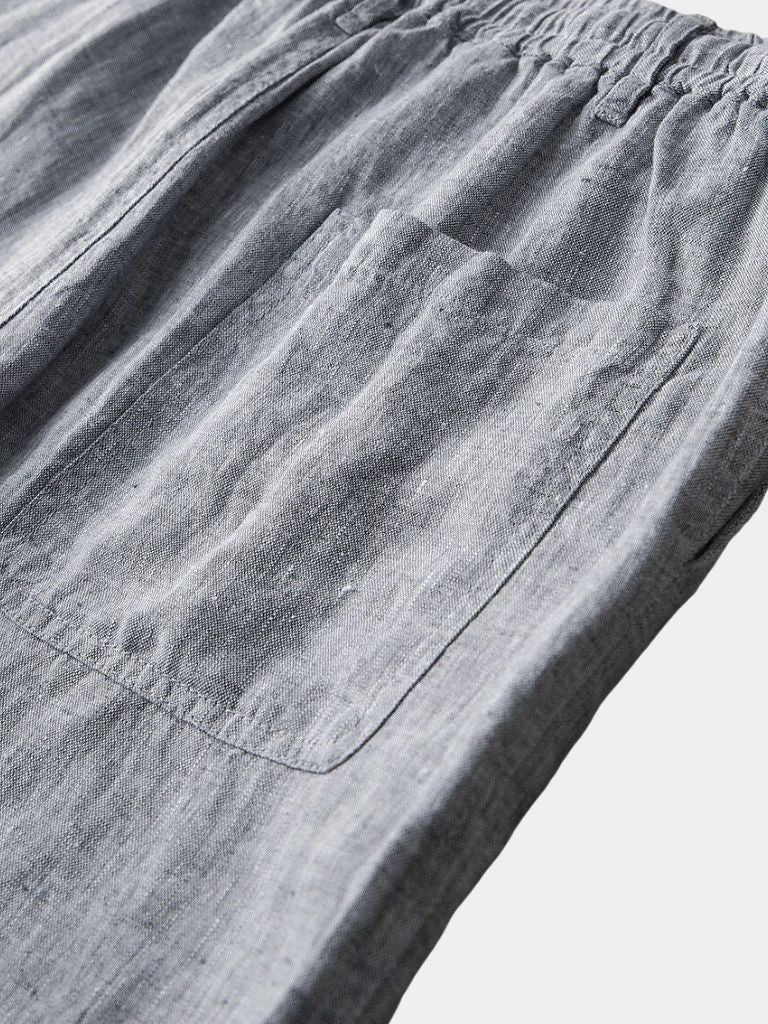 Mikkel | pantaloni corti in lino grigio mariner