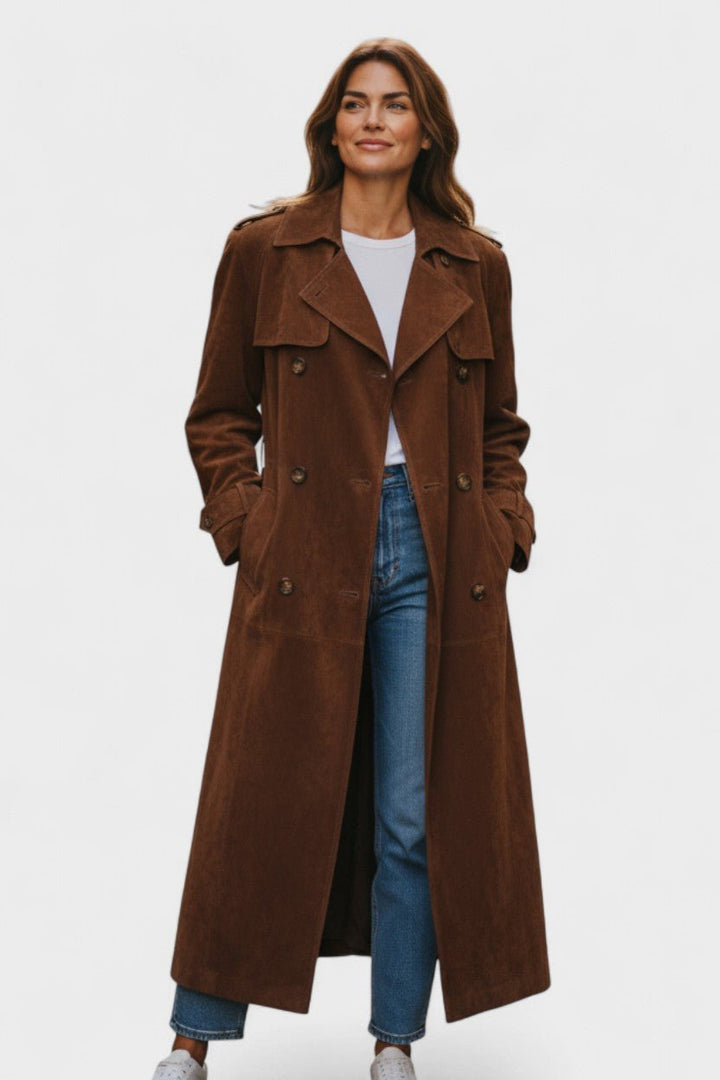 Mille | elegante trench coat in camoscio