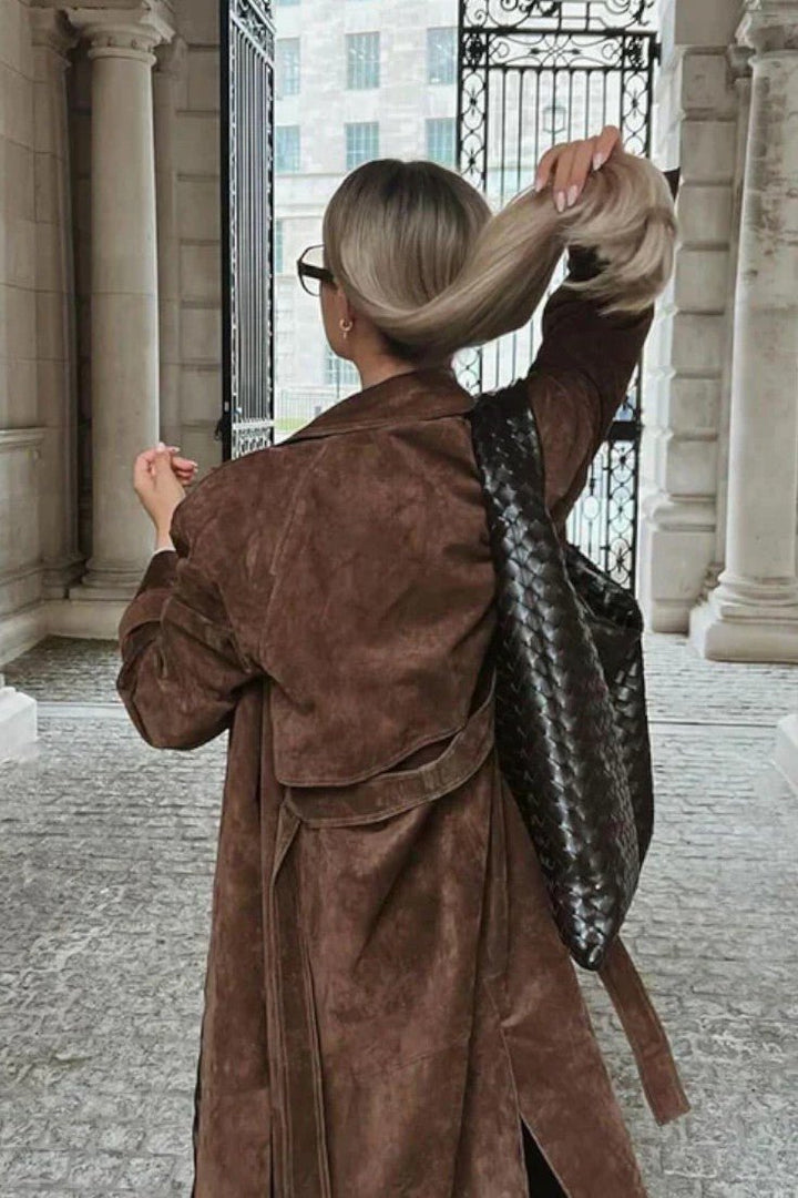 Mille | elegante trench coat in camoscio