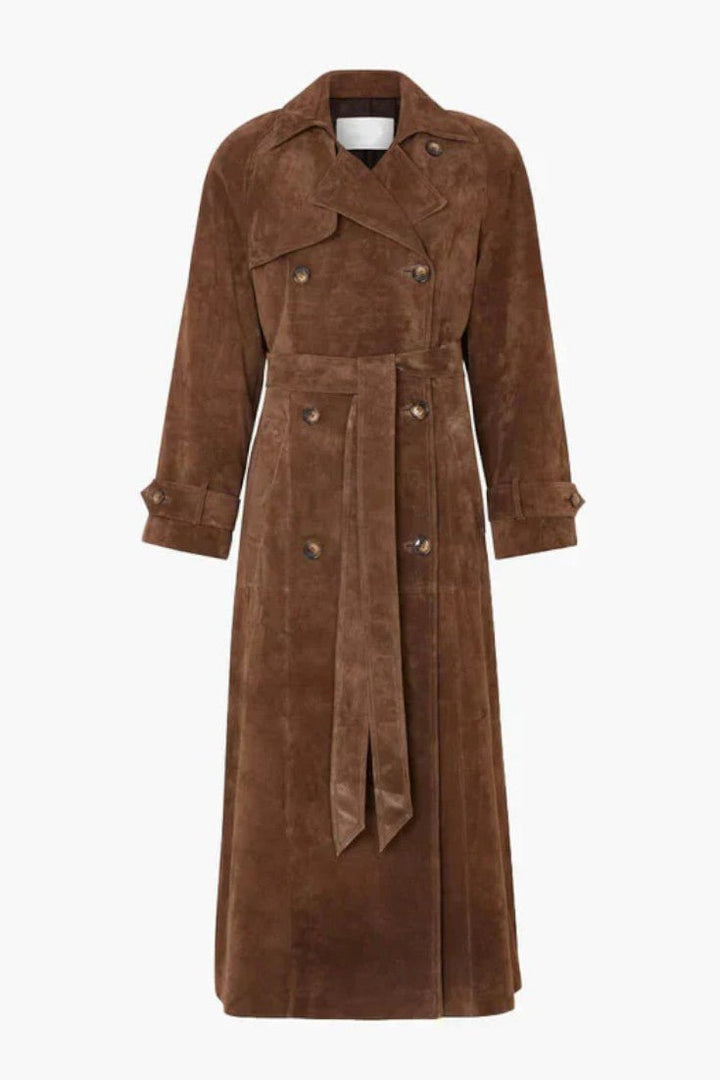 Mille | elegante trench coat in camoscio