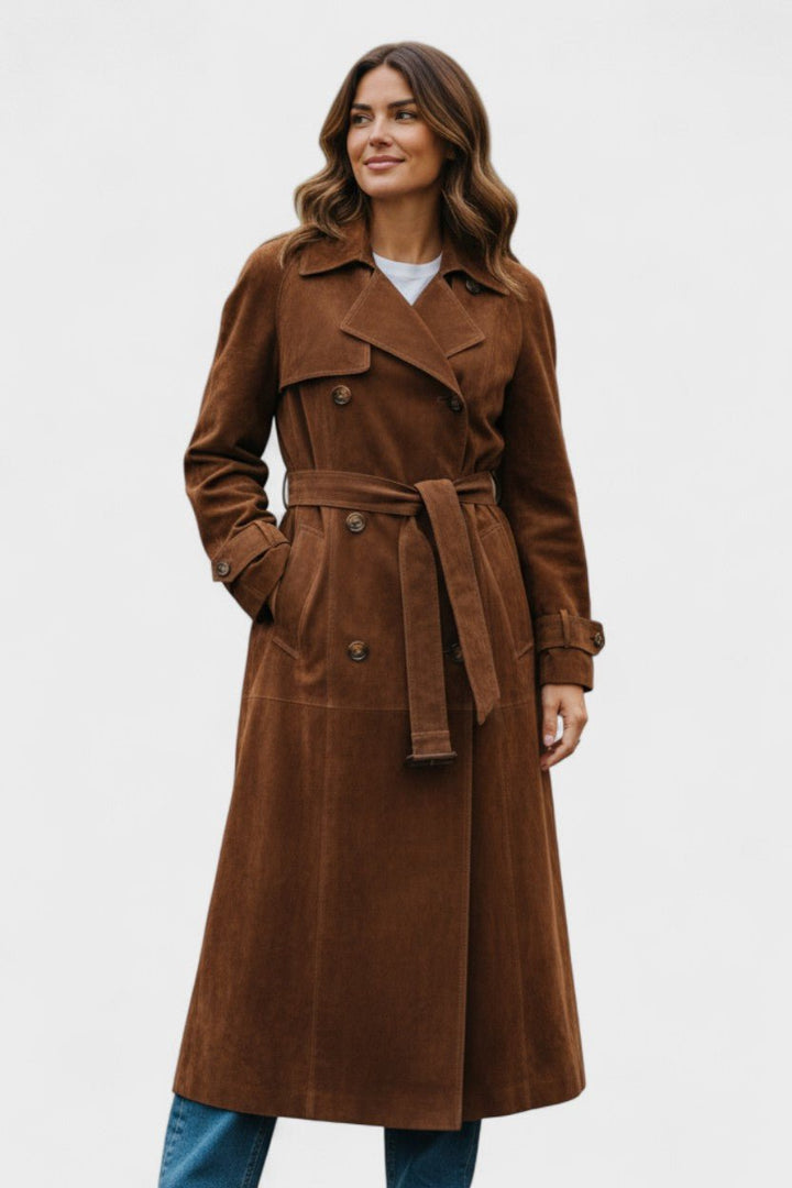 Mille | elegante trench coat in camoscio