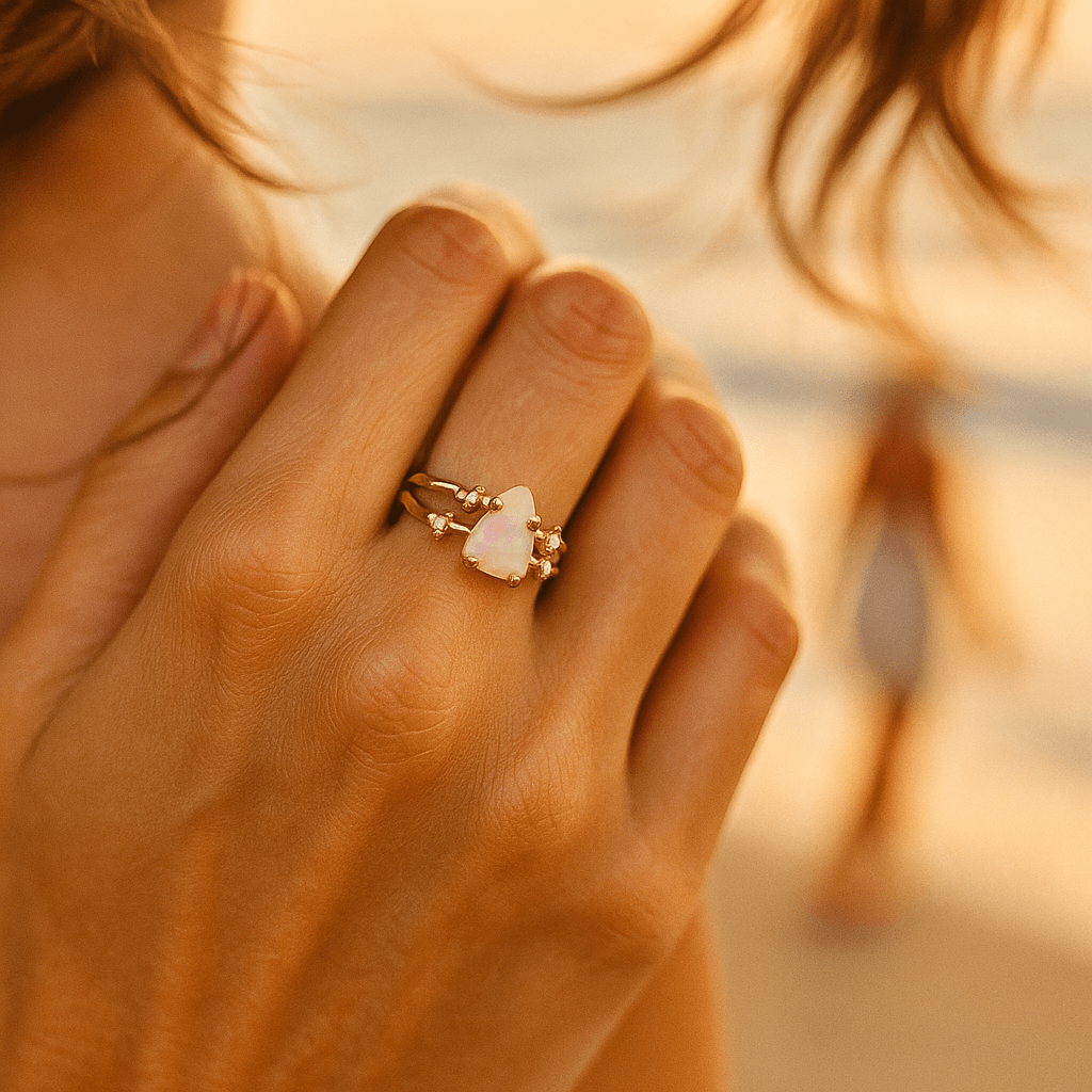 Nora martina anello in argento con pietra di luna