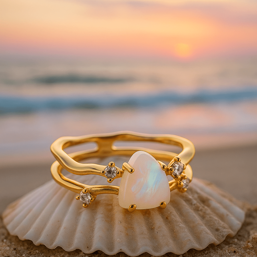 Nora martina anello in argento con pietra di luna