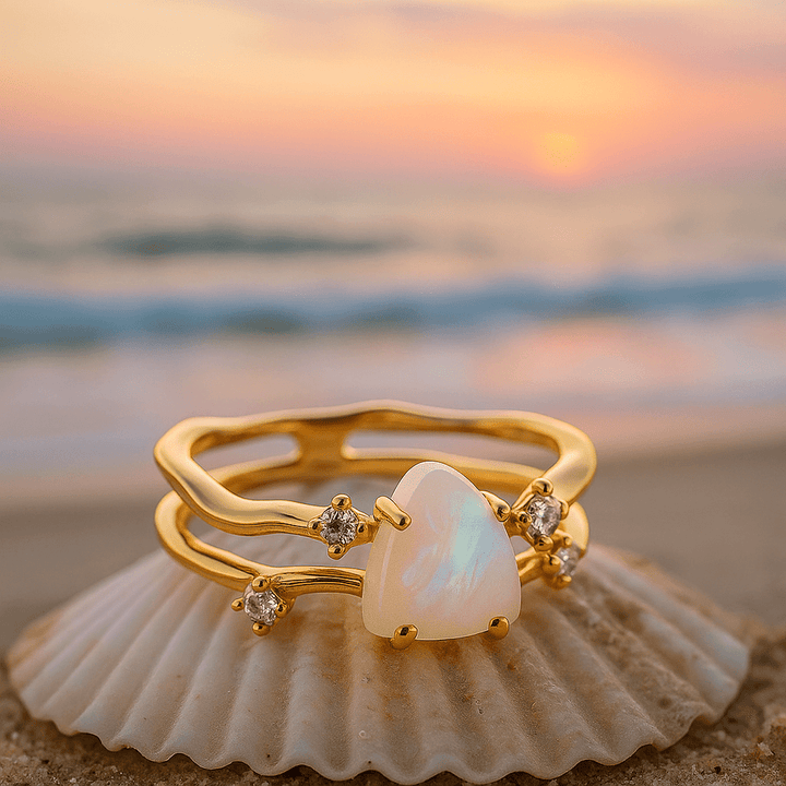 Nora martina anello in argento con pietra di luna