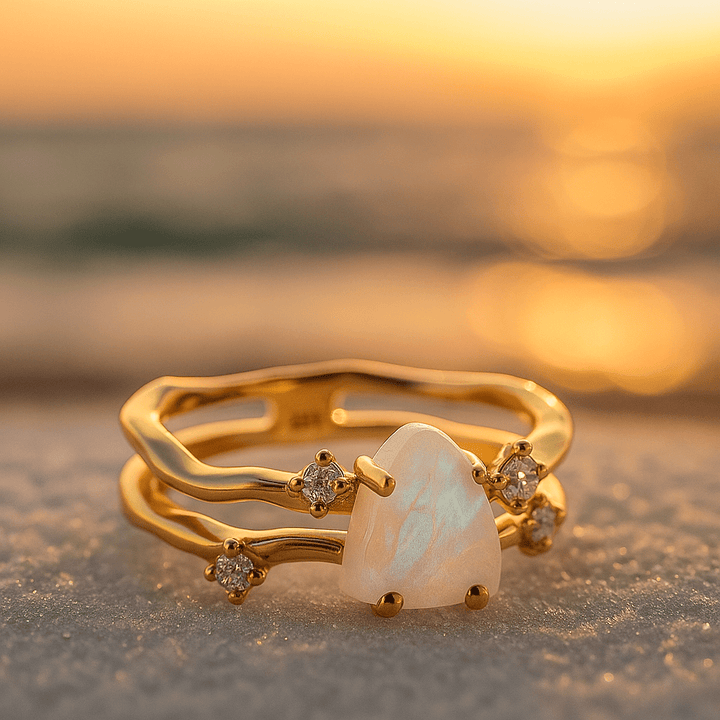 Nora martina anello in argento con pietra di luna