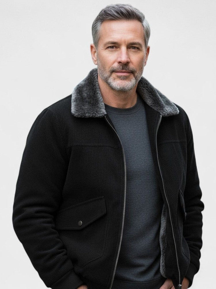 Norbert | giacca bomber con colletto in pile sintetico