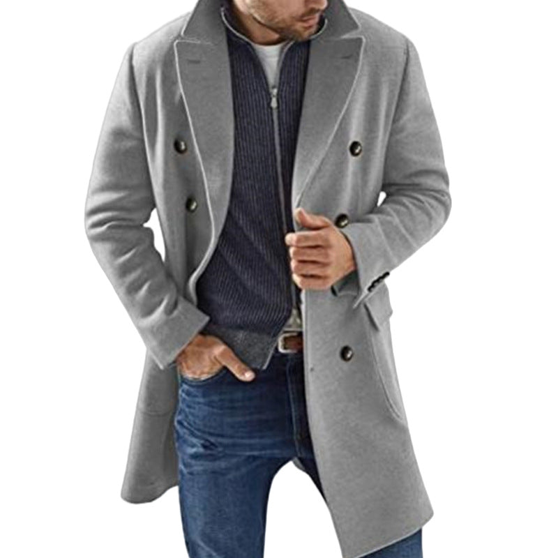 Cappotto doppiopetto uomo elegante effetto camoscio – Ettore