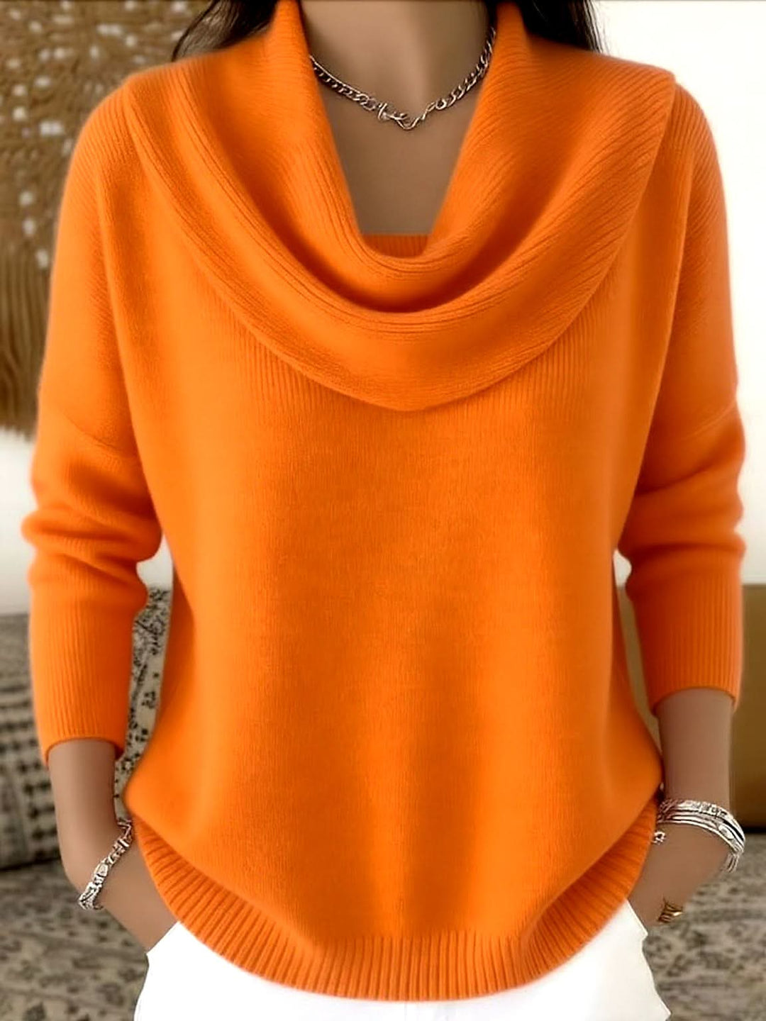Bettina – maglione donna con collo a cascata