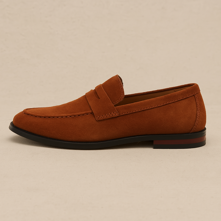 Old money suede penny loafers