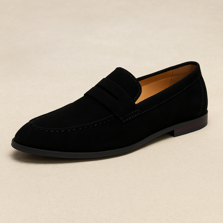 Old money suede penny loafers