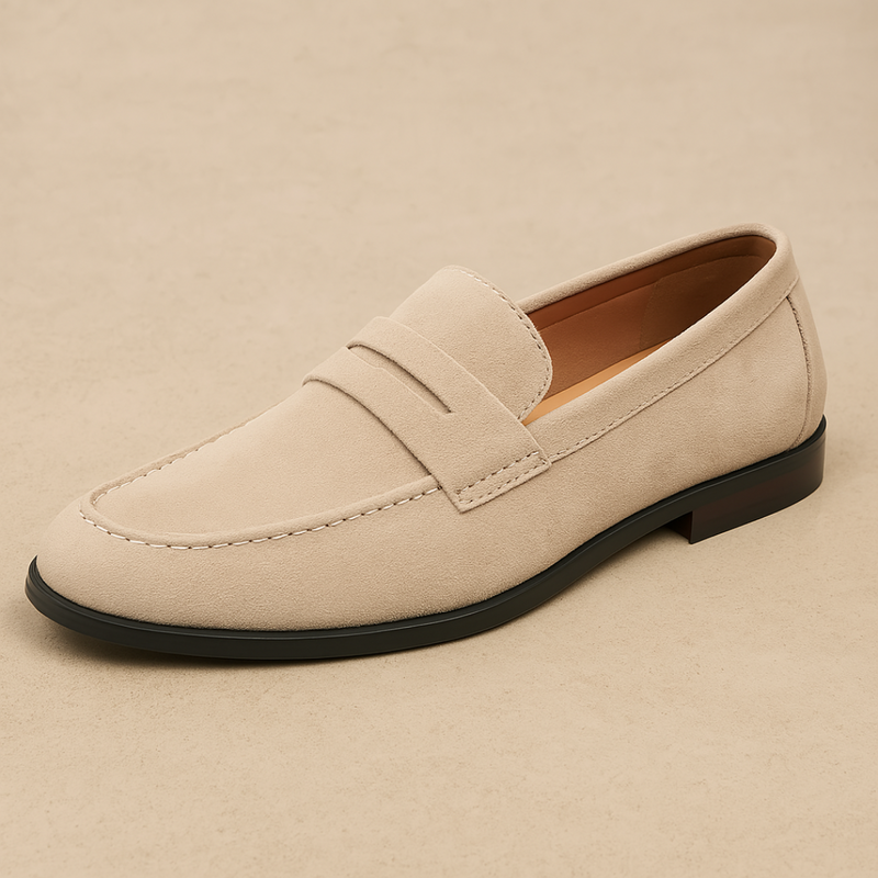 Old money suede penny loafers