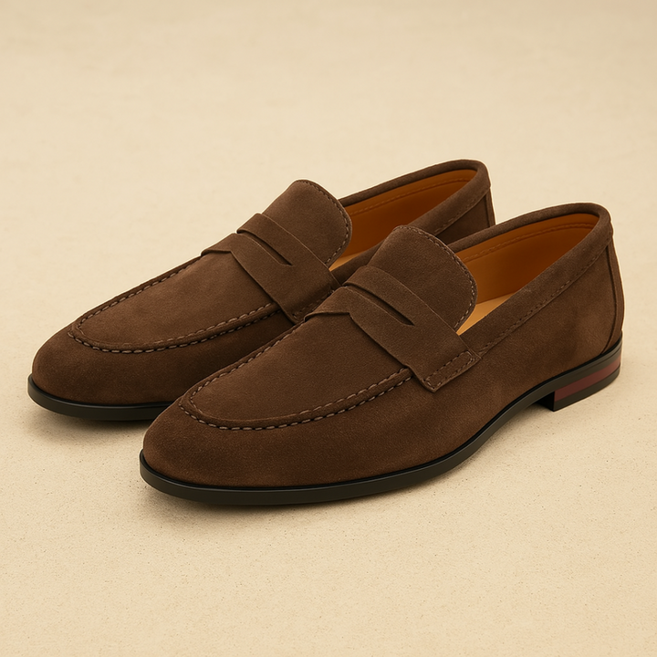 Old money suede penny loafers