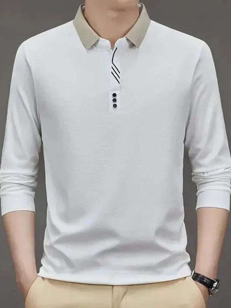 René | polo elegante a maniche lunghe