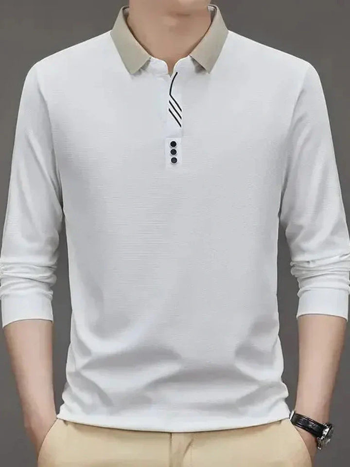 René | polo elegante a maniche lunghe