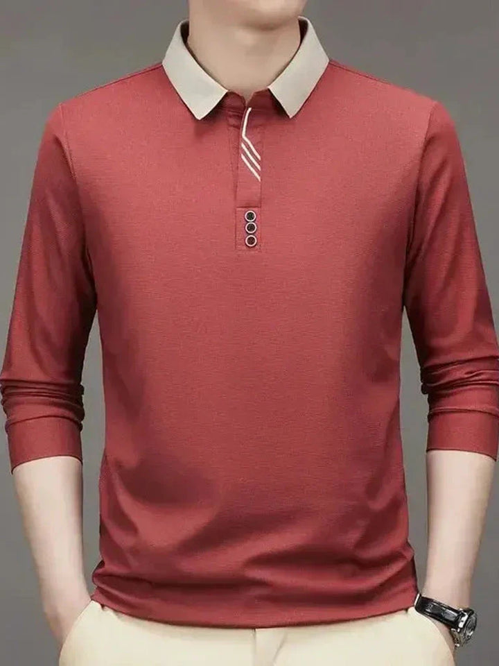 René | polo elegante a maniche lunghe