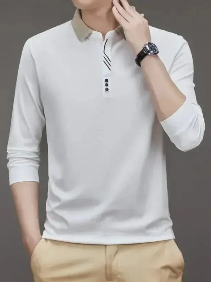 René | polo elegante a maniche lunghe