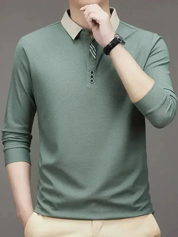 René | polo elegante a maniche lunghe