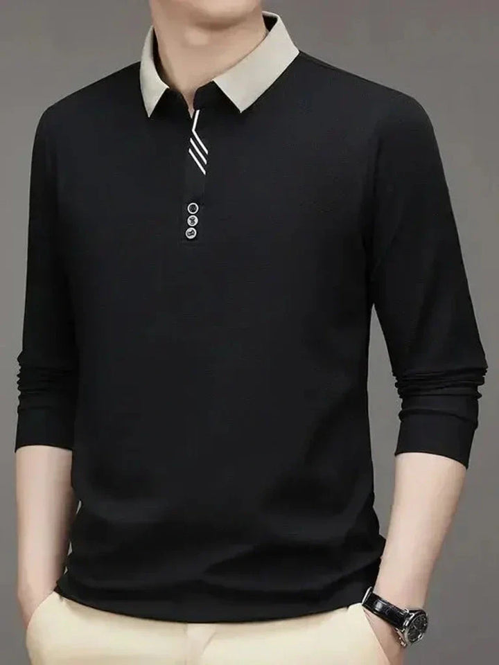 René | polo elegante a maniche lunghe