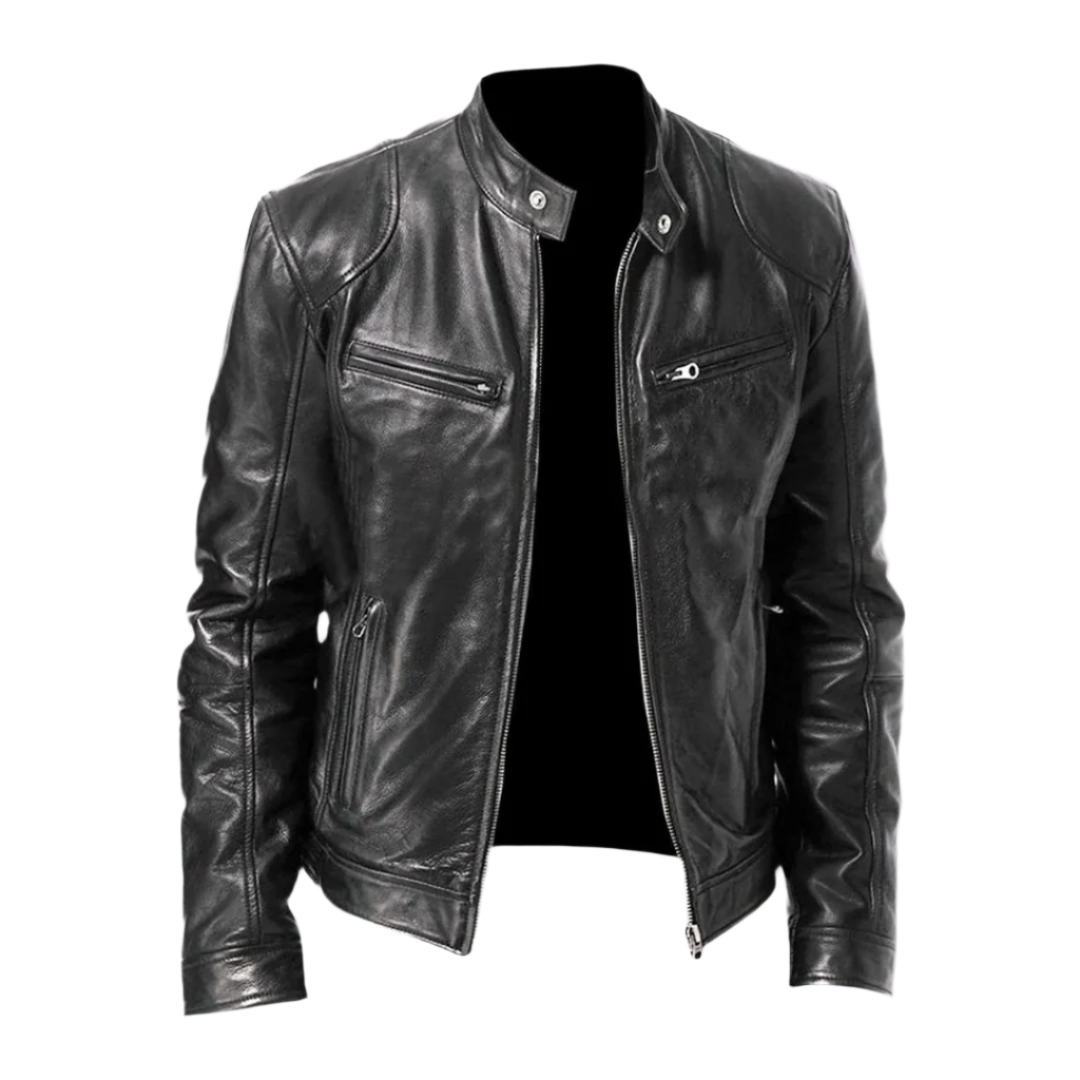 Jacopo – giacca pelle uomo con tasche e zip
