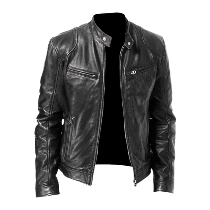 Jacopo – giacca pelle uomo con tasche e zip