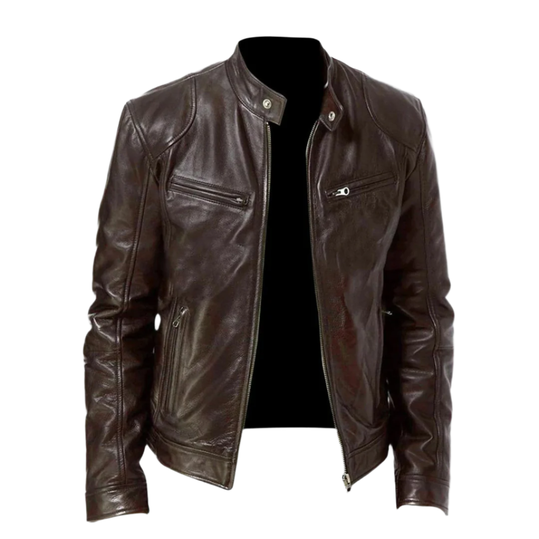 Jacopo – giacca pelle uomo con tasche e zip