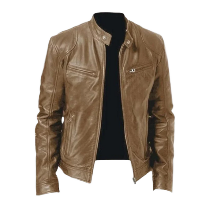 Jacopo – giacca pelle uomo con tasche e zip