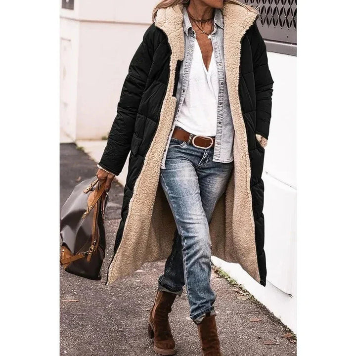 Cappotto lungo donna invernale con fodera in pile – Viviana