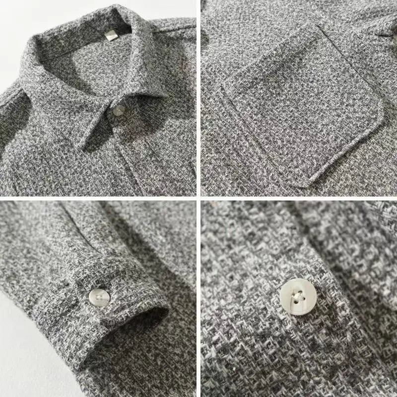 Valerio | camicia uomo in misto cashmere – sovracamicia calda a maniche lunghe