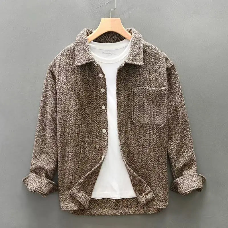 Valerio | camicia uomo in misto cashmere – sovracamicia calda a maniche lunghe
