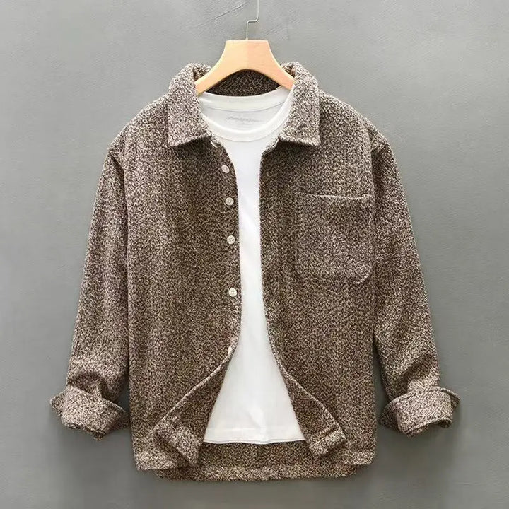 Valerio | camicia uomo in misto cashmere – sovracamicia calda a maniche lunghe