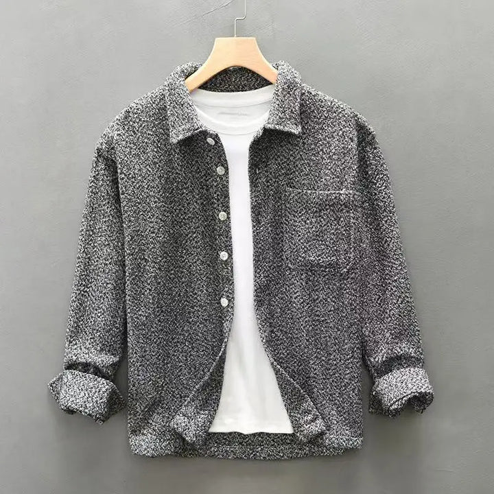 Valerio | camicia uomo in misto cashmere – sovracamicia calda a maniche lunghe