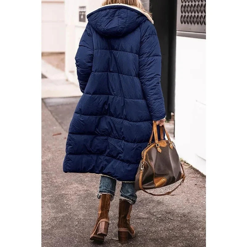 Cappotto lungo donna invernale con fodera in pile – Viviana