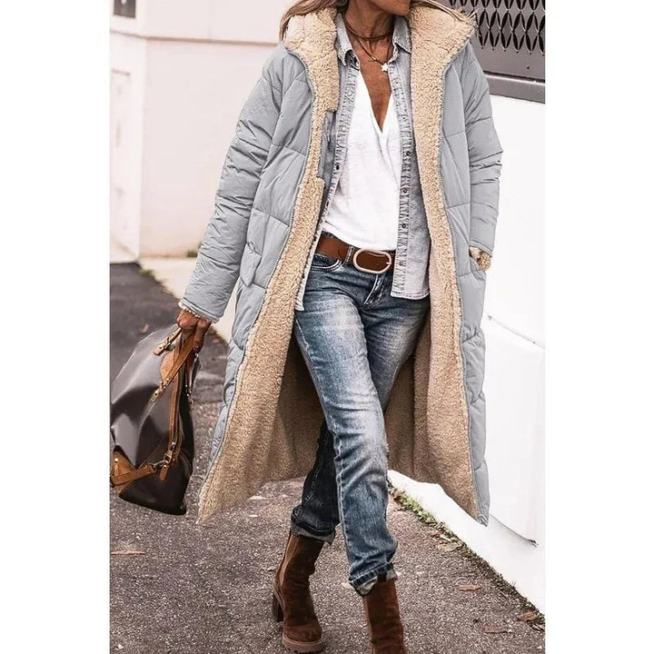 Cappotto lungo donna invernale con fodera in pile – Viviana