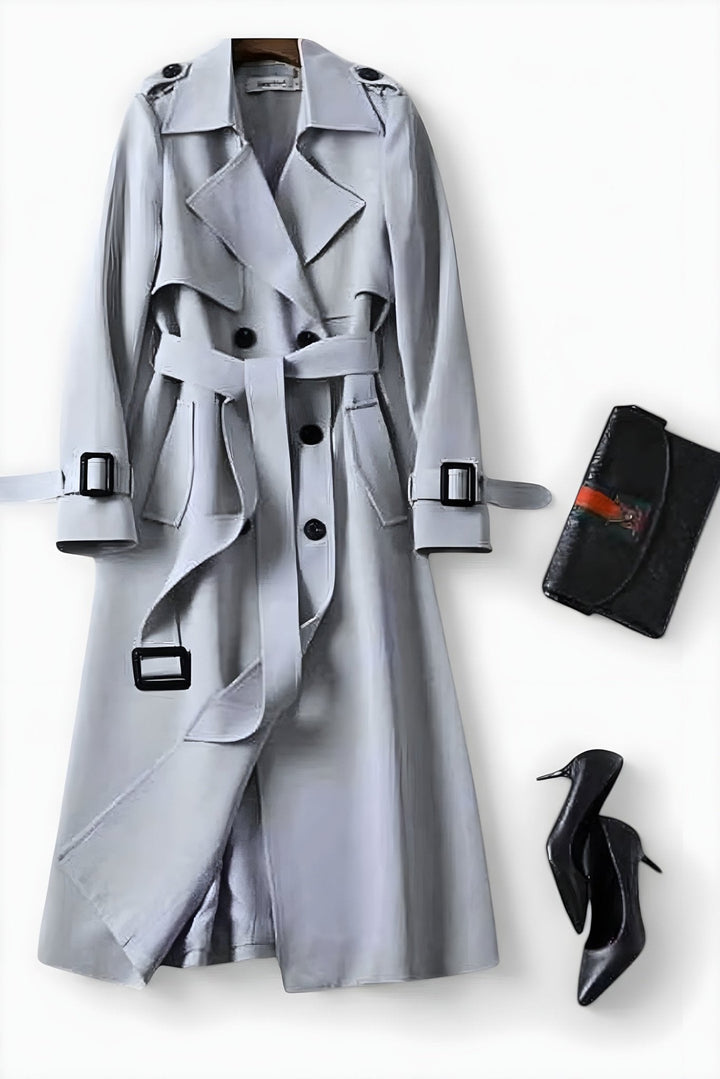 Saara | elegante cappotto con cintura in vita