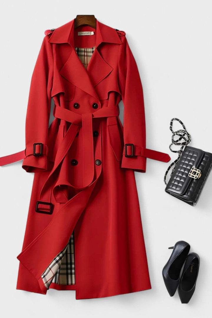 Saara | elegante cappotto con cintura in vita