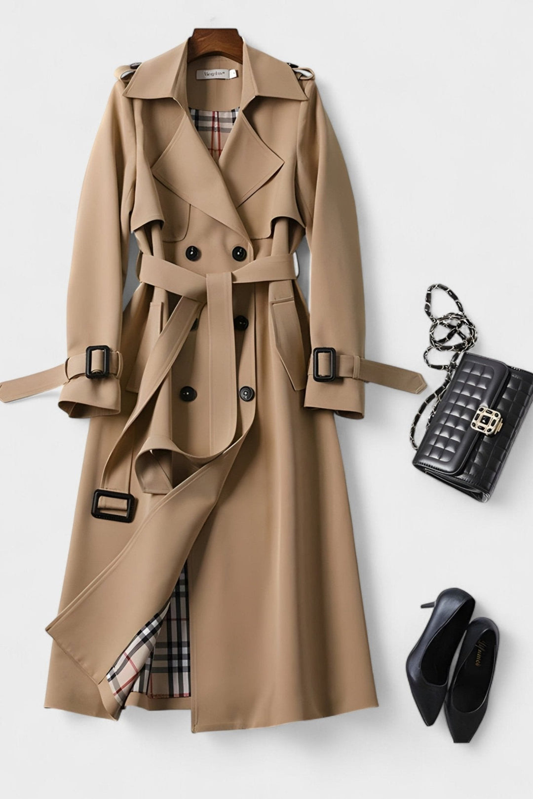 Saara | elegante cappotto con cintura in vita