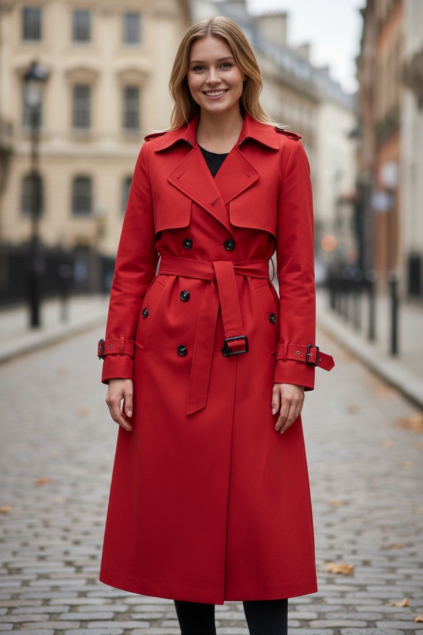Saara | elegante cappotto con cintura in vita