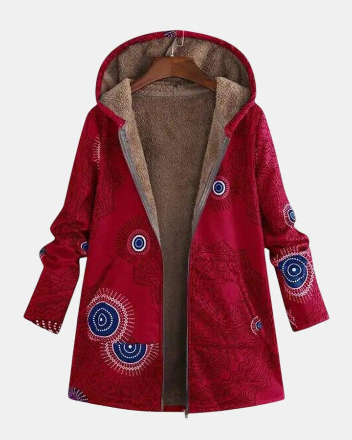 Sage | giacca sherpa con motivo tribale