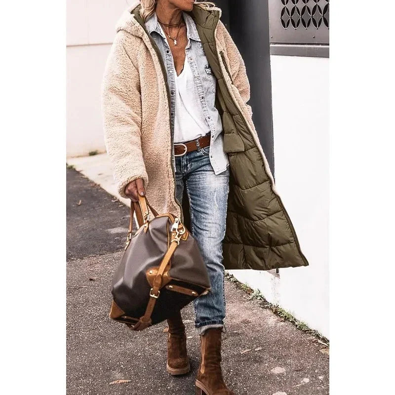 Cappotto lungo donna invernale con fodera in pile – Viviana