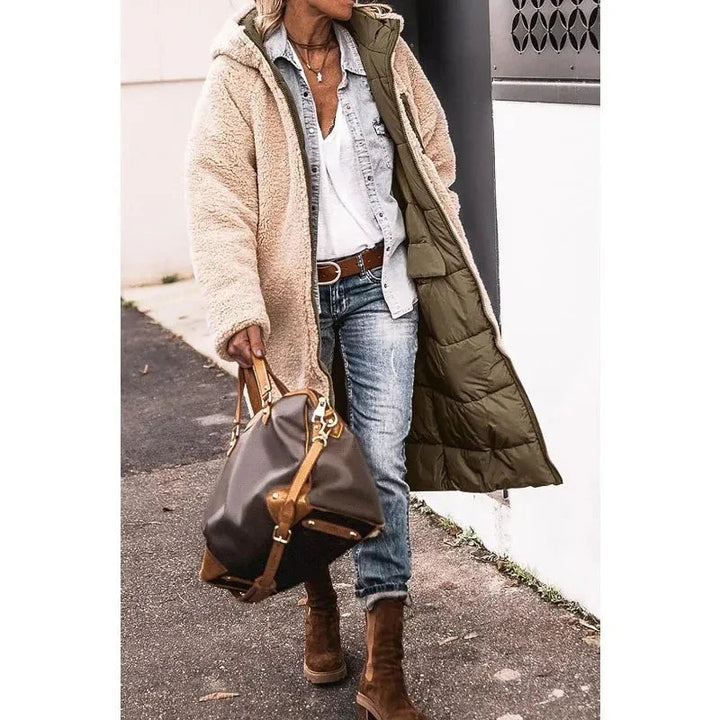 Cappotto lungo donna invernale con fodera in pile – Viviana