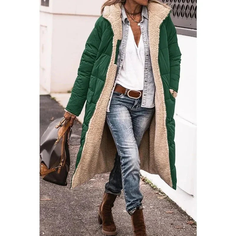 Cappotto lungo donna invernale con fodera in pile – Viviana