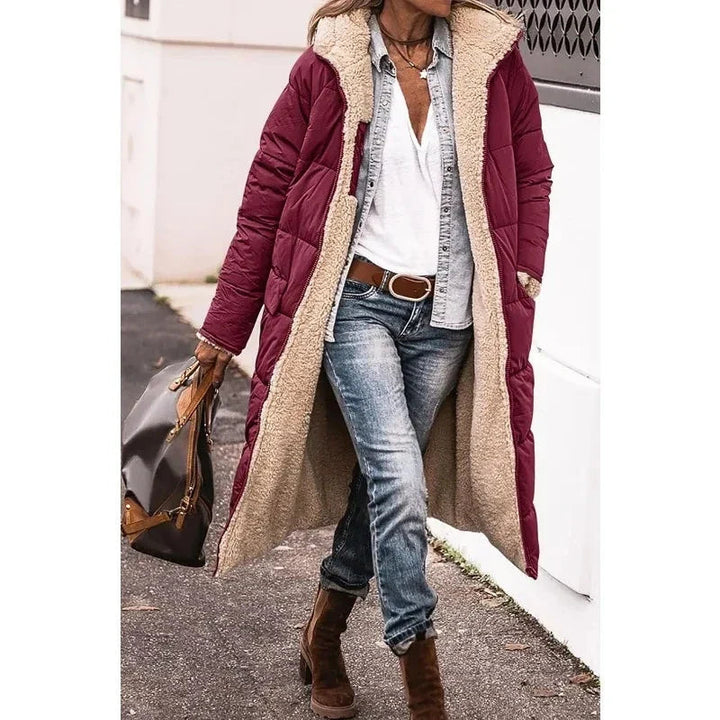 Cappotto lungo donna invernale con fodera in pile – Viviana