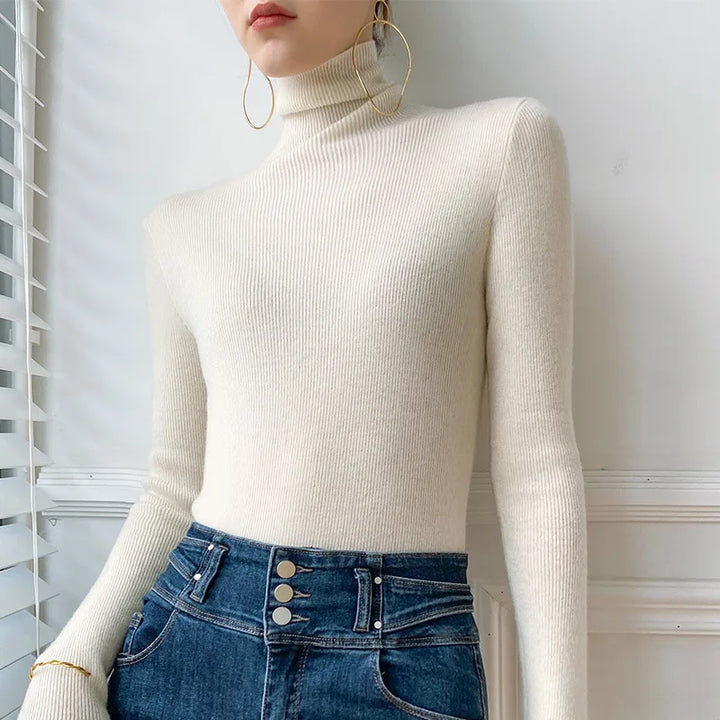 Gemma | maglione collo alto donna in cashmere – dolcevita morbido invernale