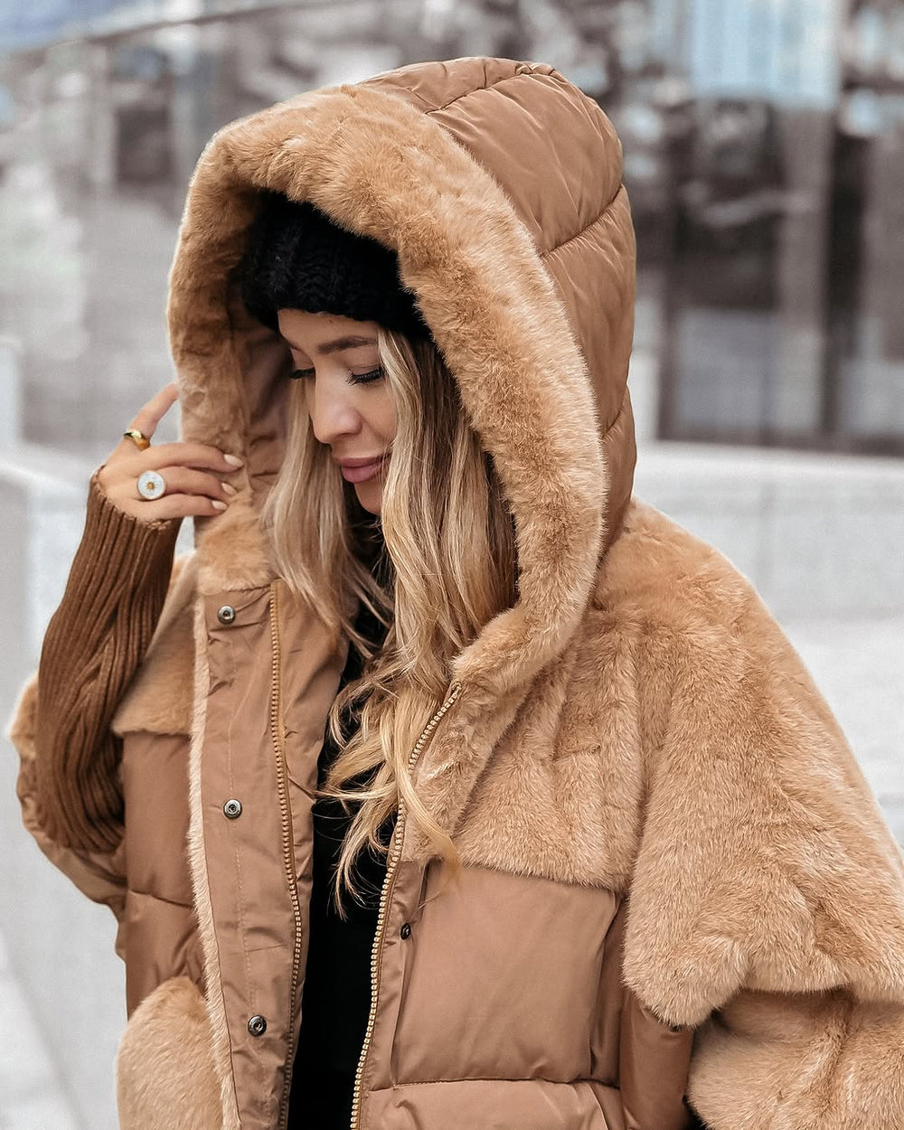 Rosella – piumino donna oversize effetto montone